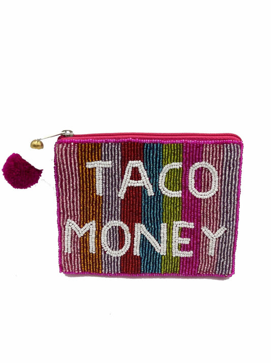 Taco Money Beaded Pouch
