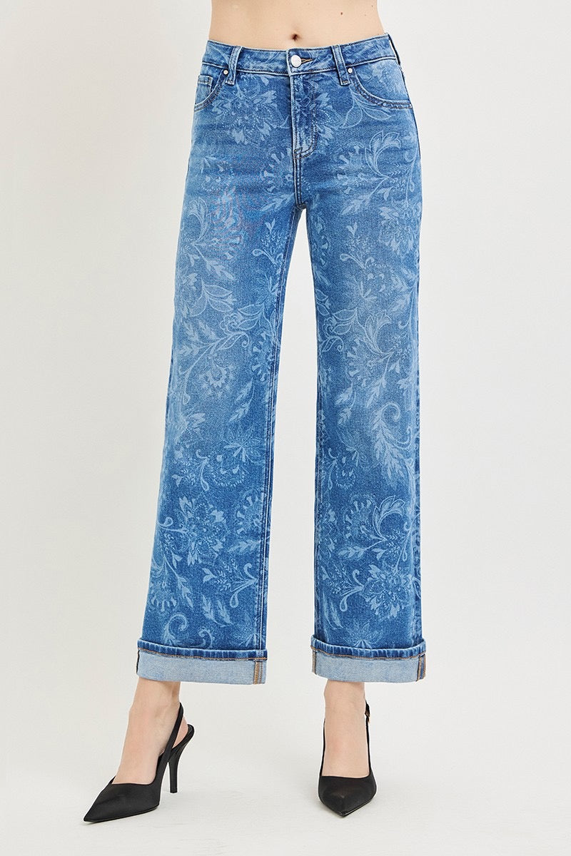 Paisley Ankle Straight Jeans
