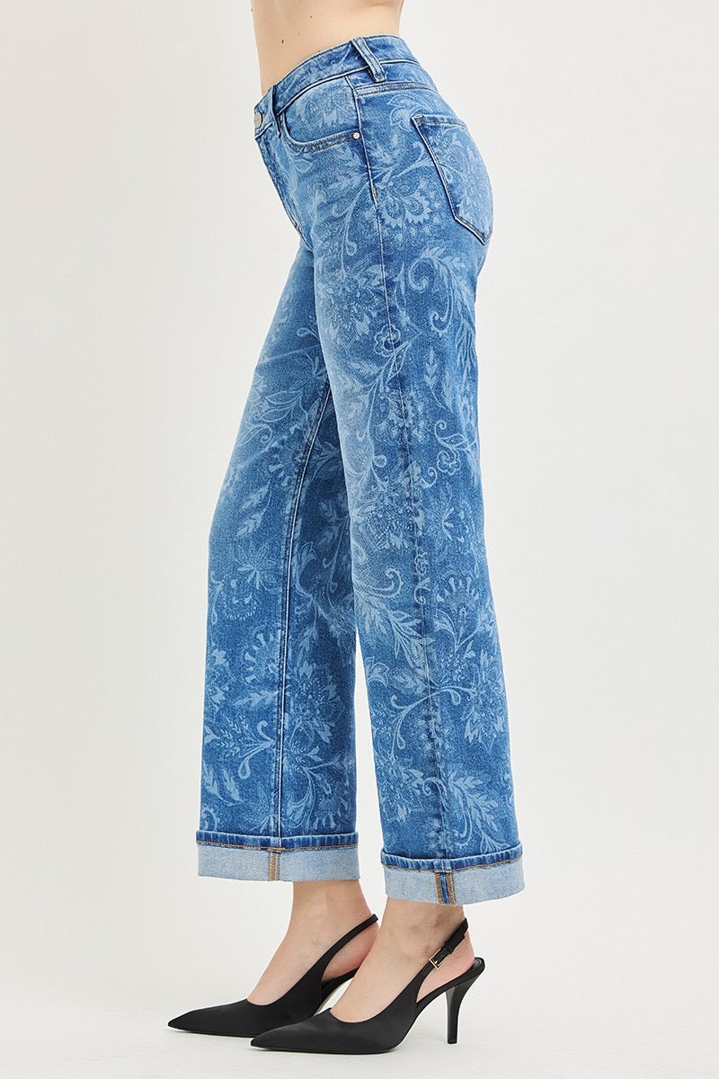 Paisley Ankle Straight Jeans