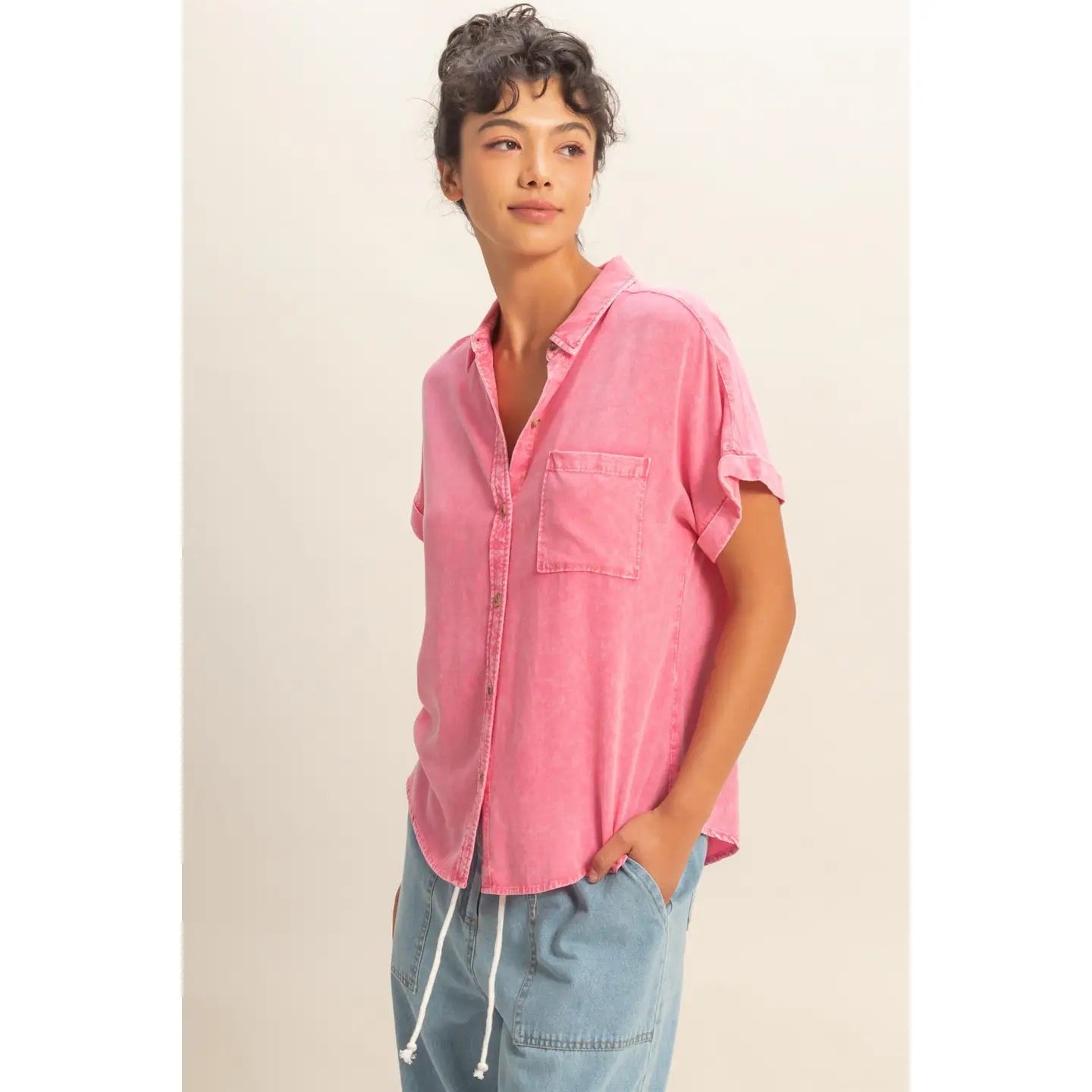 Pink Mineral Wash Top