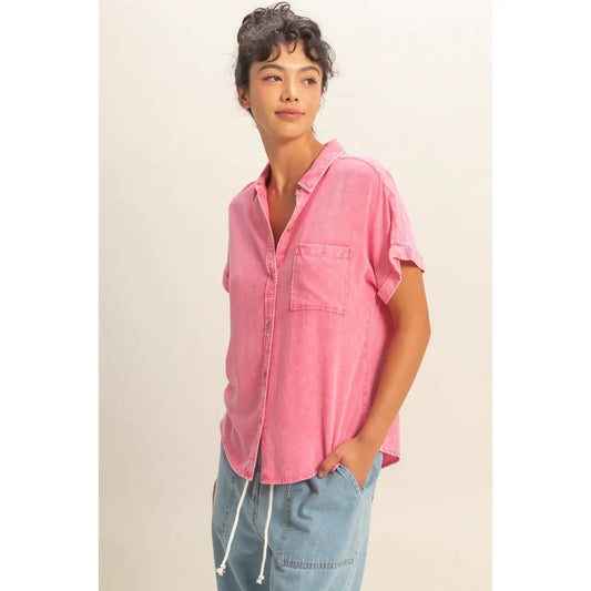 Pink Mineral Wash Top