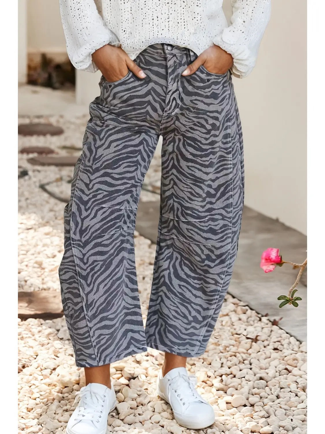 Zebra Barrel Jeans