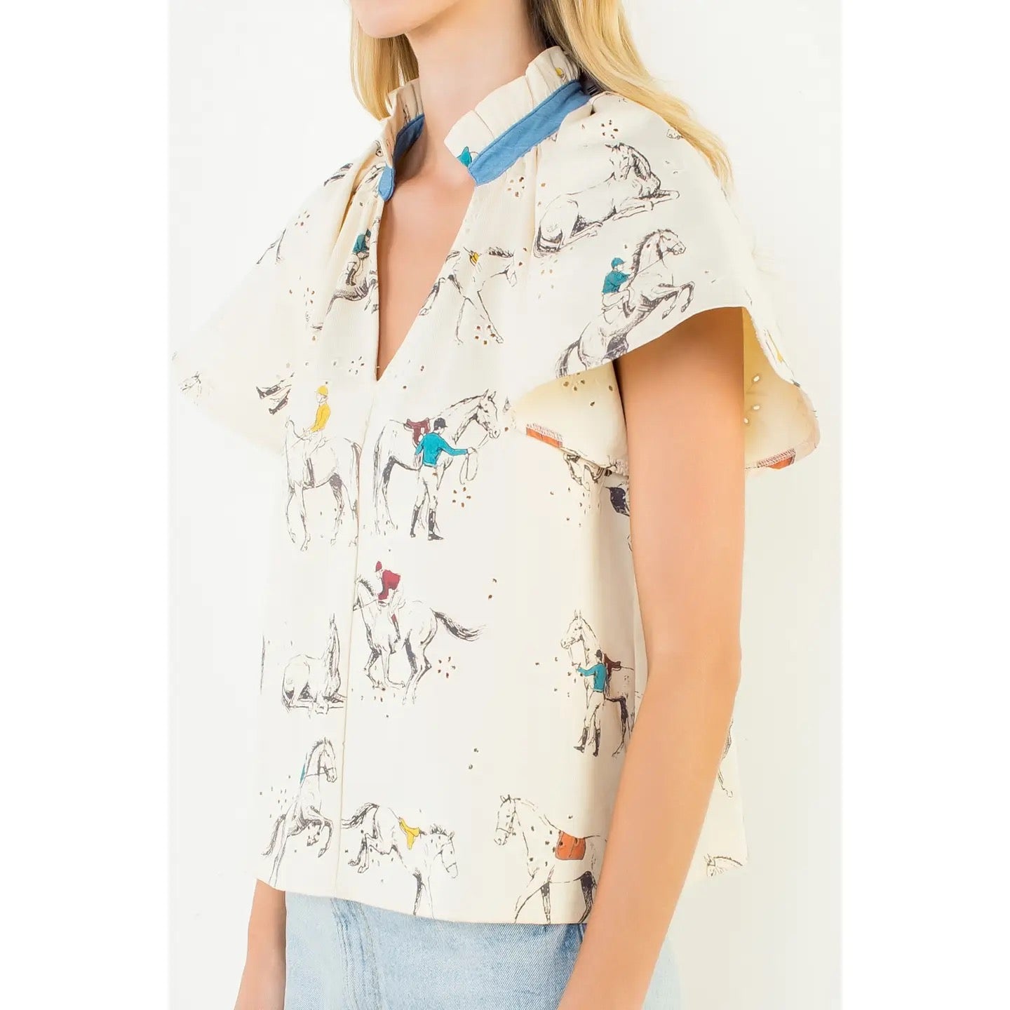{Equestrian} Print Top