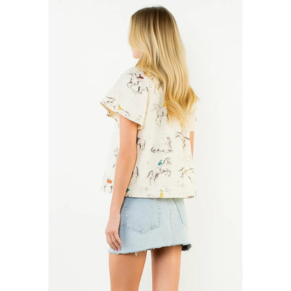 {Equestrian} Print Top