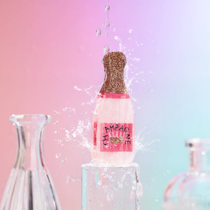 Glitter Pink Champagne Bottle Hair Clip