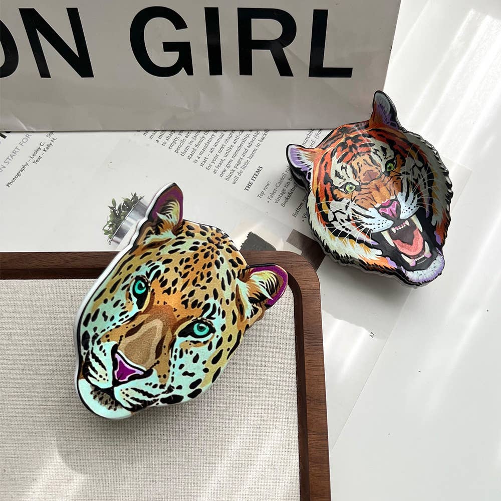 Tiger & Leopard Head Print Hair Claw Wild Animal