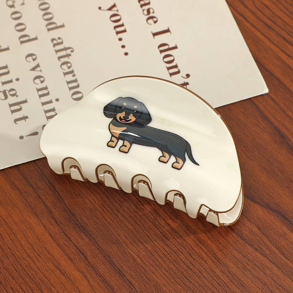 Adorable Dachshund & Corgi Dog Print Hair Clip