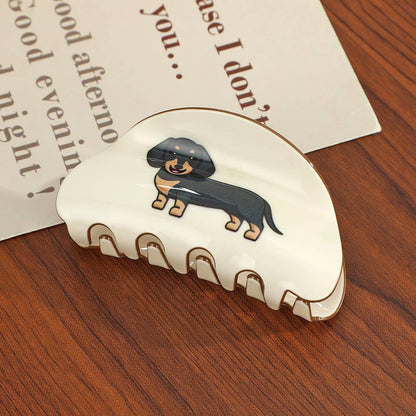 Adorable Dachshund & Corgi Dog Print Hair Clip
