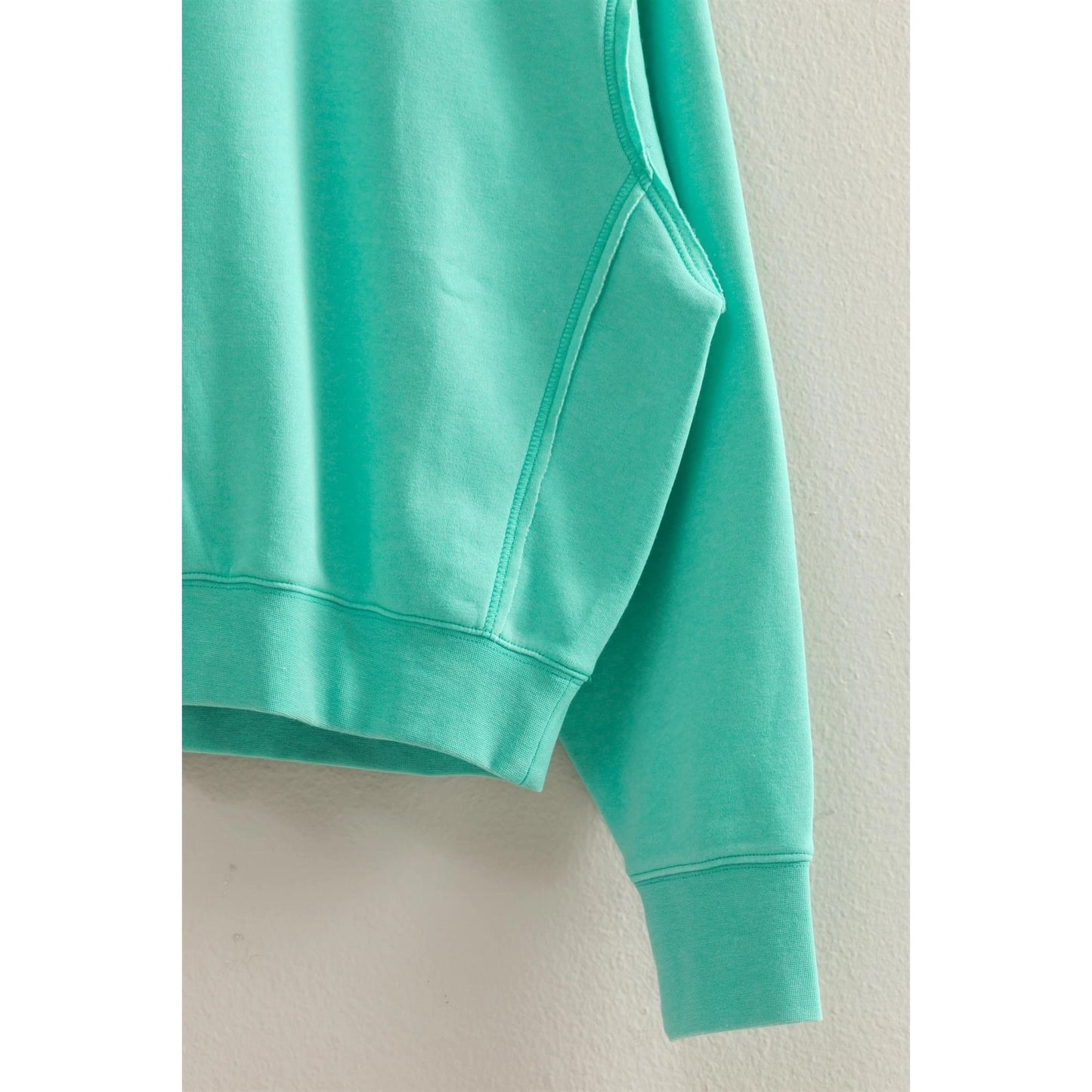 {TURQUOISE} Plain Seam Detail Sweatshirt
