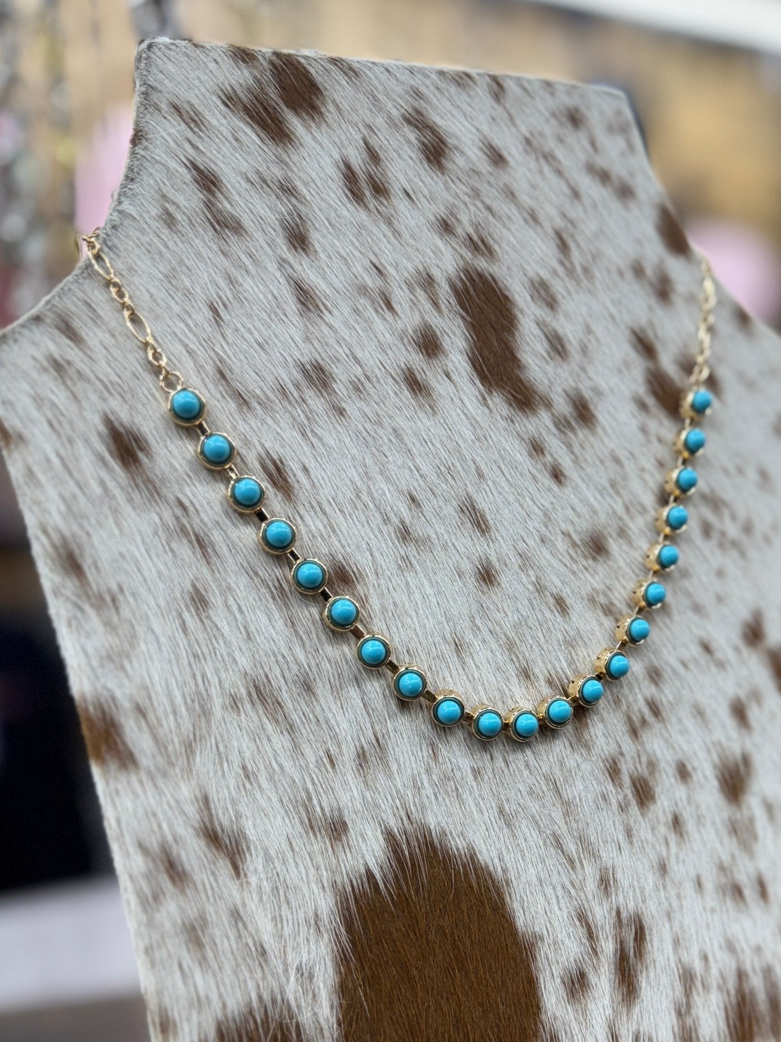 {Albuquerque} Turquoise Half Tennis Necklace - Cowgirls & City Chics