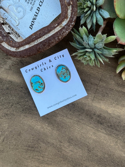 {Alvin} Kingman Silver Studs - Cowgirls & City Chics