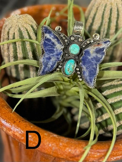 Amethyst & Kingman Butterfly Pendent - Cowgirls & City Chics