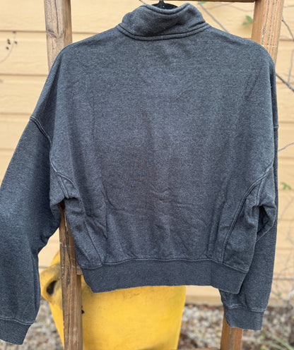 {Amy} Black 1/4 Zip Sweatshirt - Cowgirls & City Chics