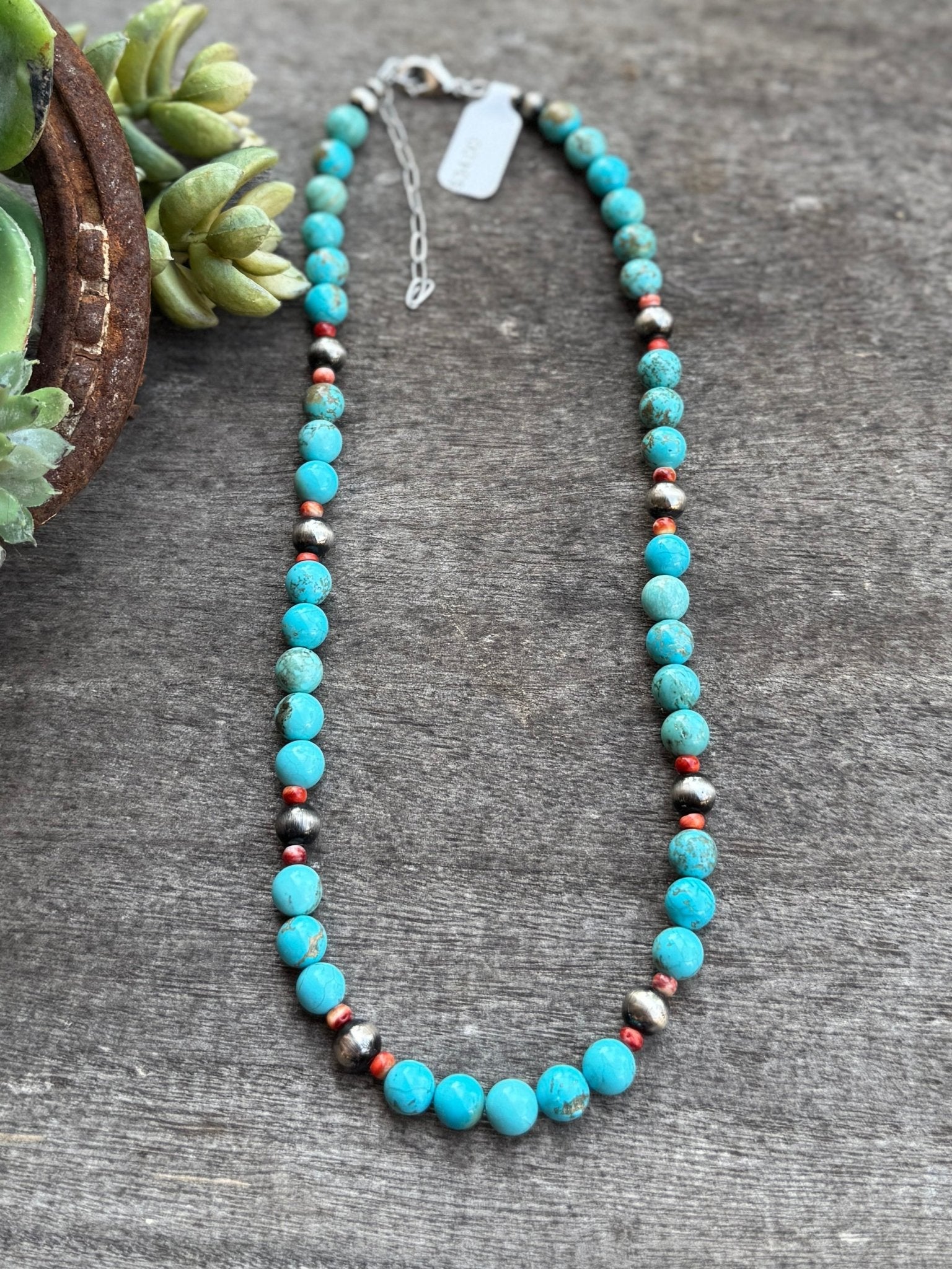 {Amy} Pearl, Spiny & Turquoise Necklace - Cowgirls & City Chics