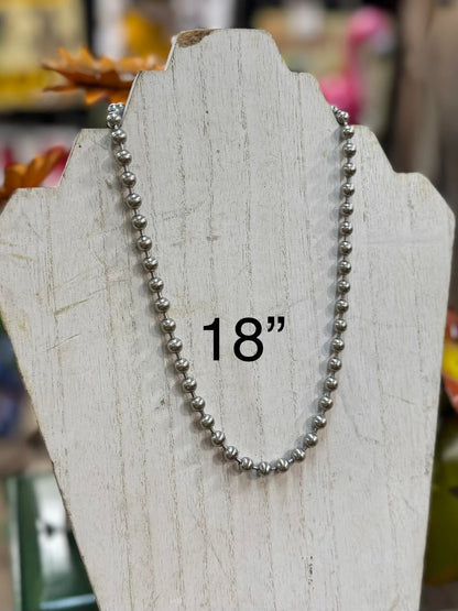 Antique Stainless Steal 6mm Ball Chain Necklace - Cowgirls & City Chics
