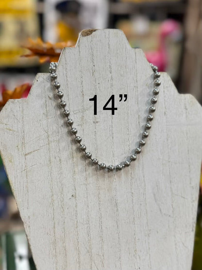 Antique Stainless Steal 6mm Ball Chain Necklace - Cowgirls & City Chics