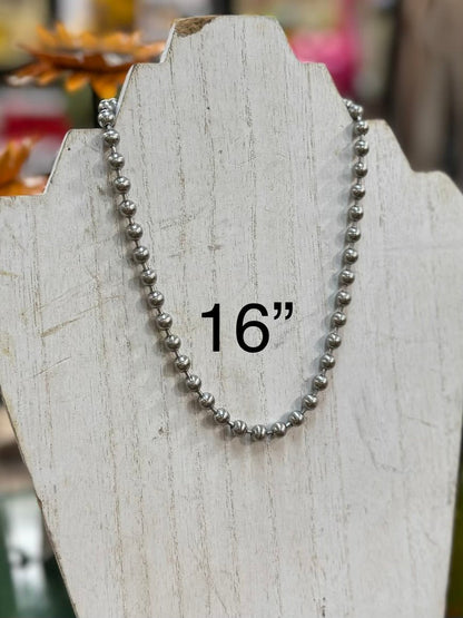 Antique Stainless Steal 6mm Ball Chain Necklace - Cowgirls & City Chics