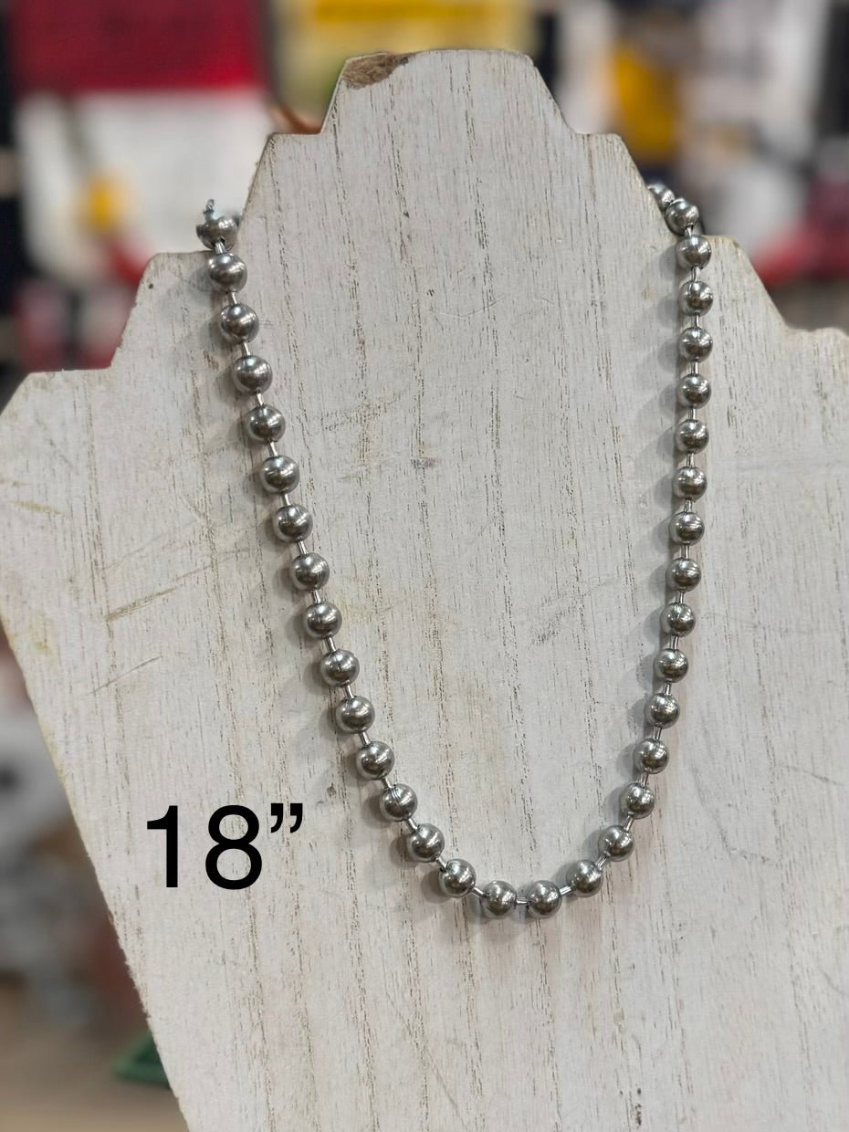 Antique Stainless Steal Ball Chain Necklace - Cowgirls & City Chics