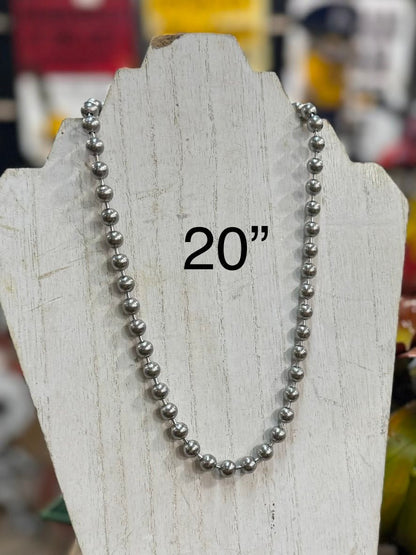 Antique Stainless Steal Ball Chain Necklace - Cowgirls & City Chics