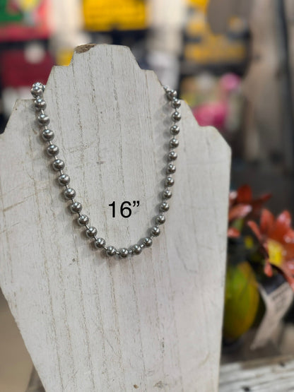 Antique Stainless Steal Ball Chain Necklace - Cowgirls & City Chics