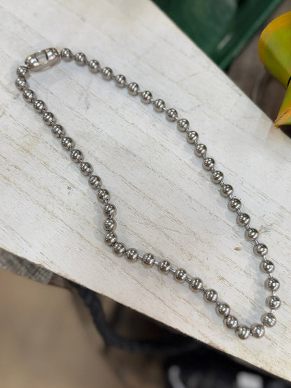 Antique Stainless Steal Ball Chain Necklace - Cowgirls & City Chics