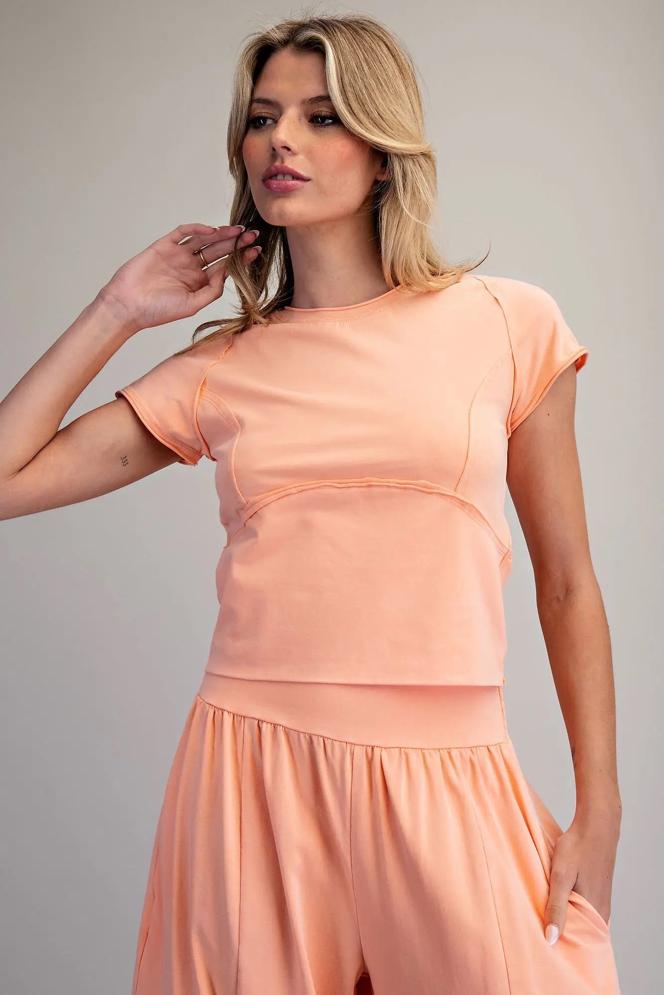 Apricot Mineral Wash {FP} Top - Cowgirls & City Chics