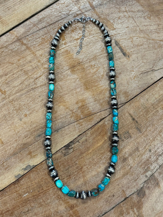 {Ashley} Kingman Square Pearl Necklace - Cowgirls & City Chics