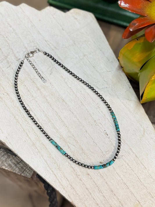 {Austin} Kingman & Silver Beaded Necklace - Cowgirls & City Chics