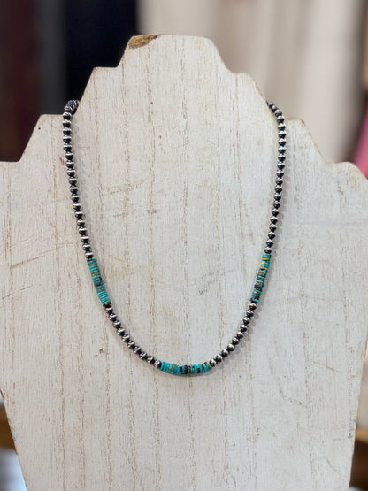 {Austin} Kingman & Silver Beaded Necklace - Cowgirls & City Chics