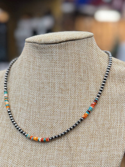 {Austin} Spiny & Kingman Silver Bead Necklace - Cowgirls & City Chics