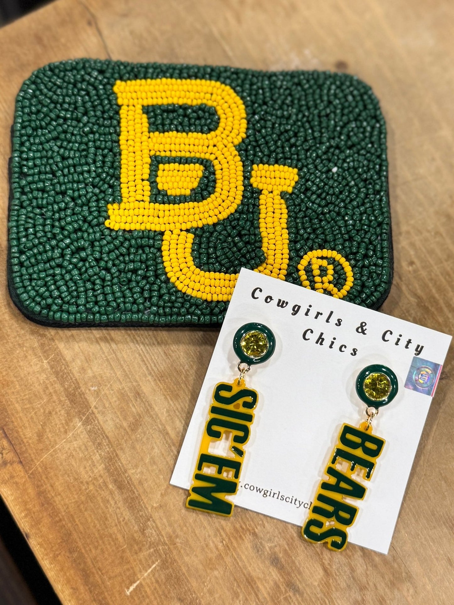 Baylor Bears Sic’Em Earrings - Cowgirls & City Chics