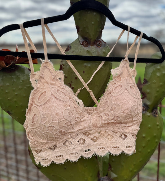 Beige Crochet Bralette - Cowgirls & City Chics