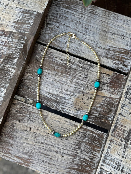 {Bella} Gold & Turquoise Necklace - Cowgirls & City Chics