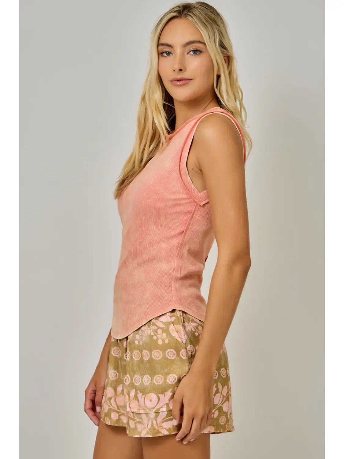 {Berry} Exposed Seam Ribbed Tank - Cowgirls & City Chics