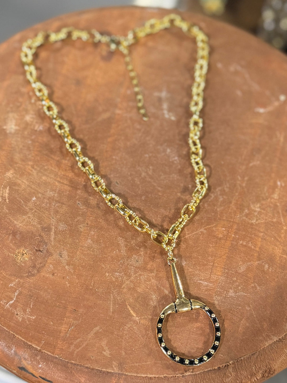 Black In-Lay Bit Necklace - Cowgirls & City Chics