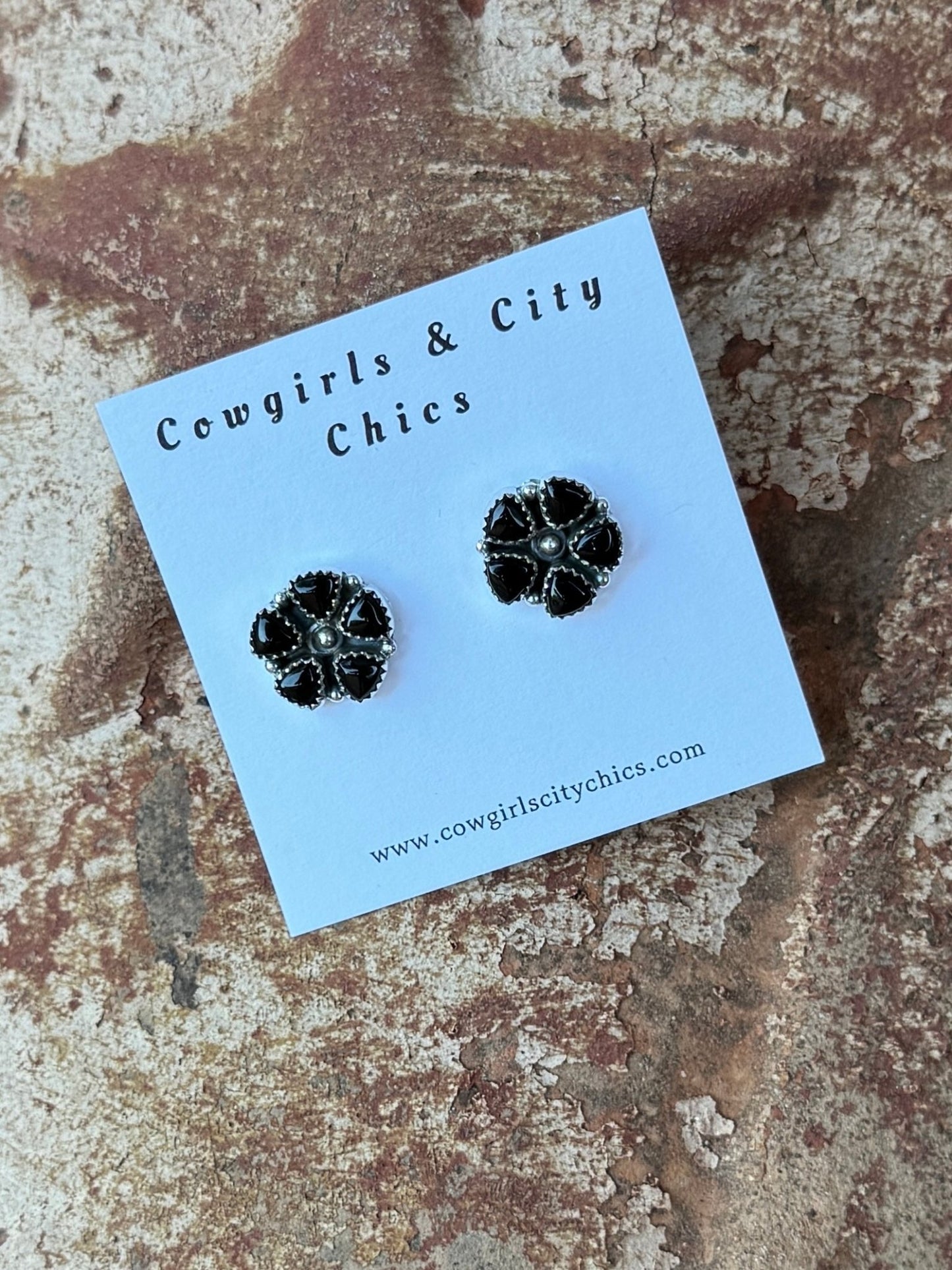 Black Onyx Cluster Stud - Cowgirls & City Chics