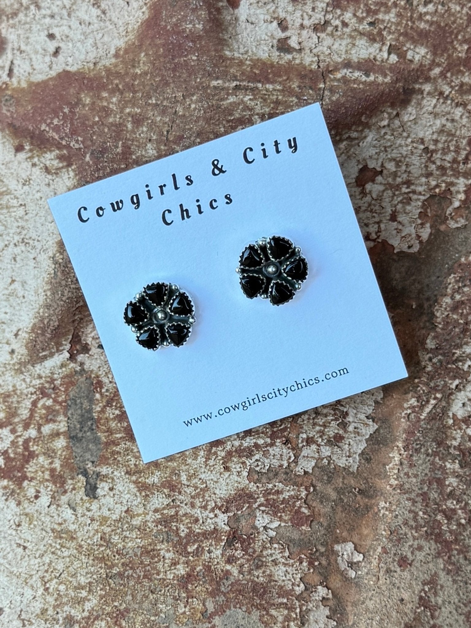 Black Onyx Cluster Stud - Cowgirls & City Chics