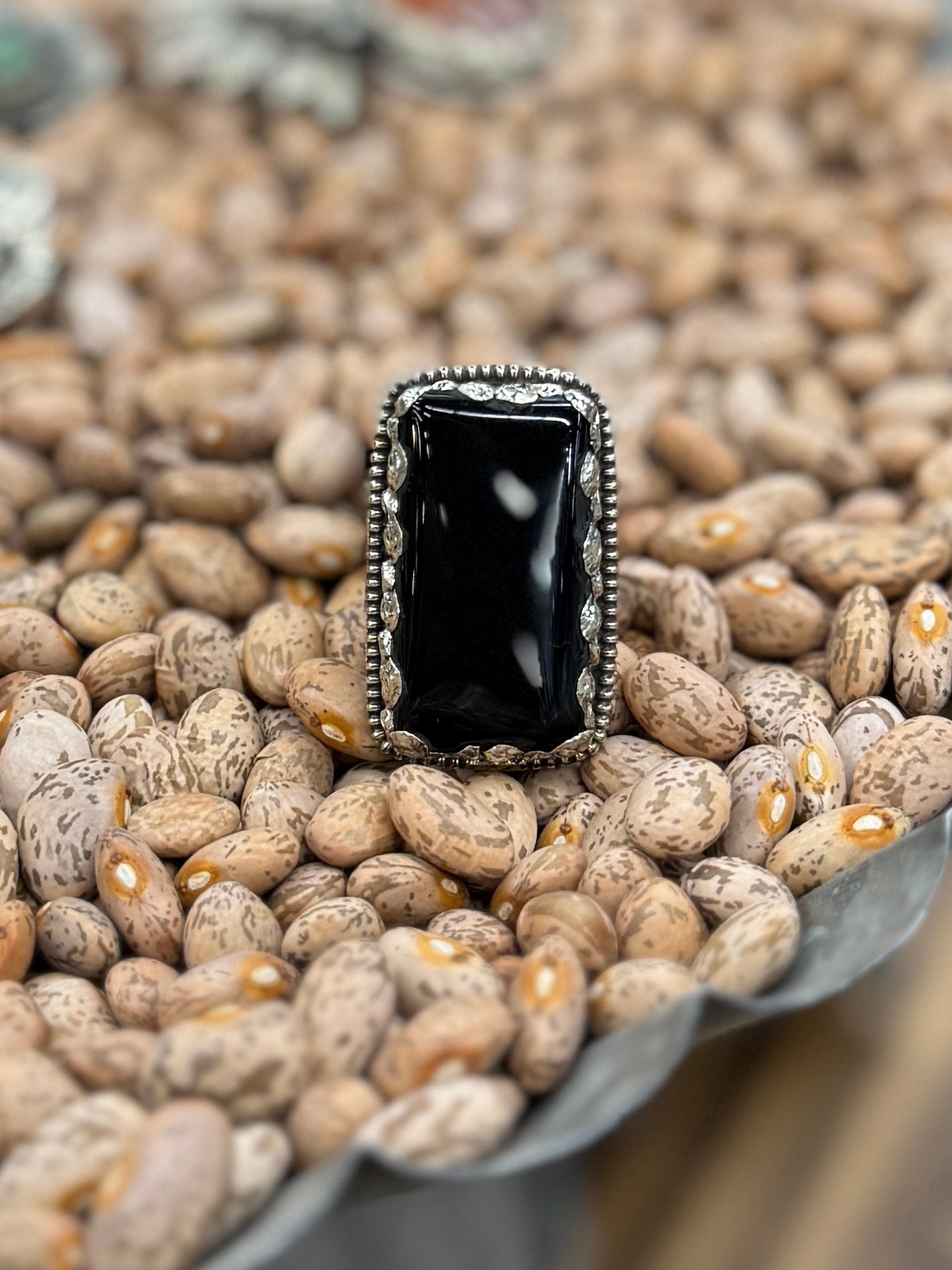Black Onyx Square Ring - Cowgirls & City Chics