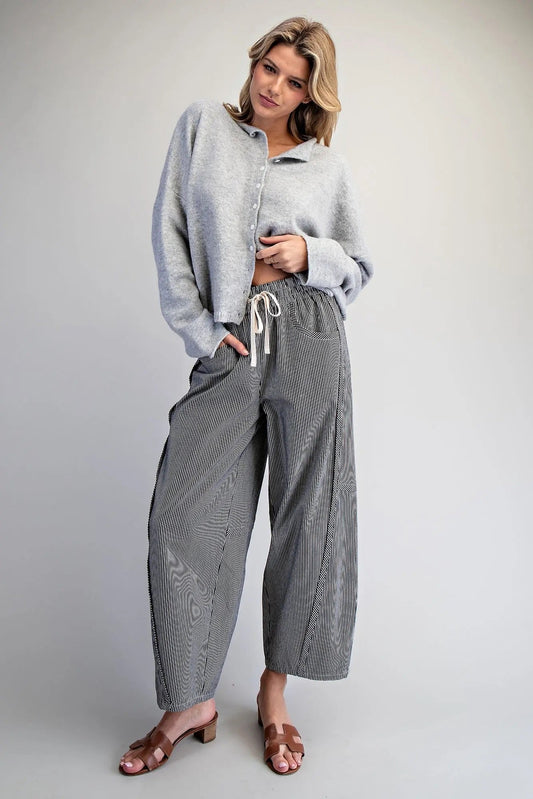 {BLK} Stripe Waistband Pants - Cowgirls & City Chics