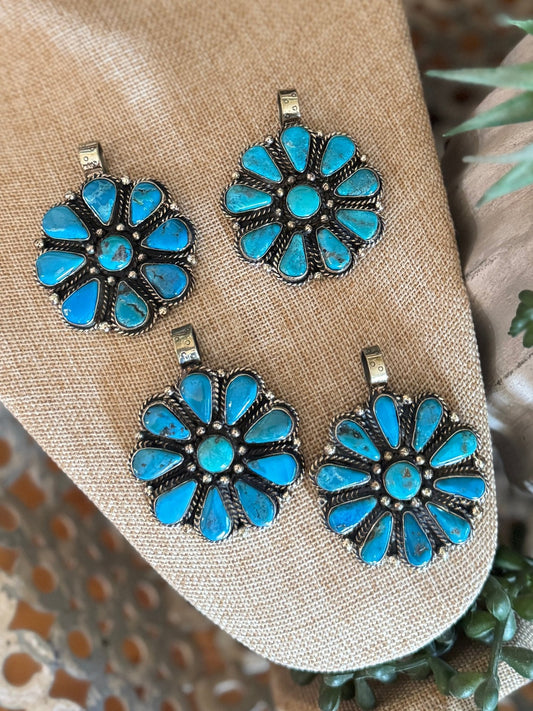 Blue Kingman Cluster Pendent - Cowgirls & City Chics