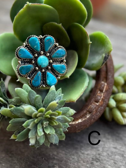 Blue KIngman Cluster Ring - Cowgirls & City Chics