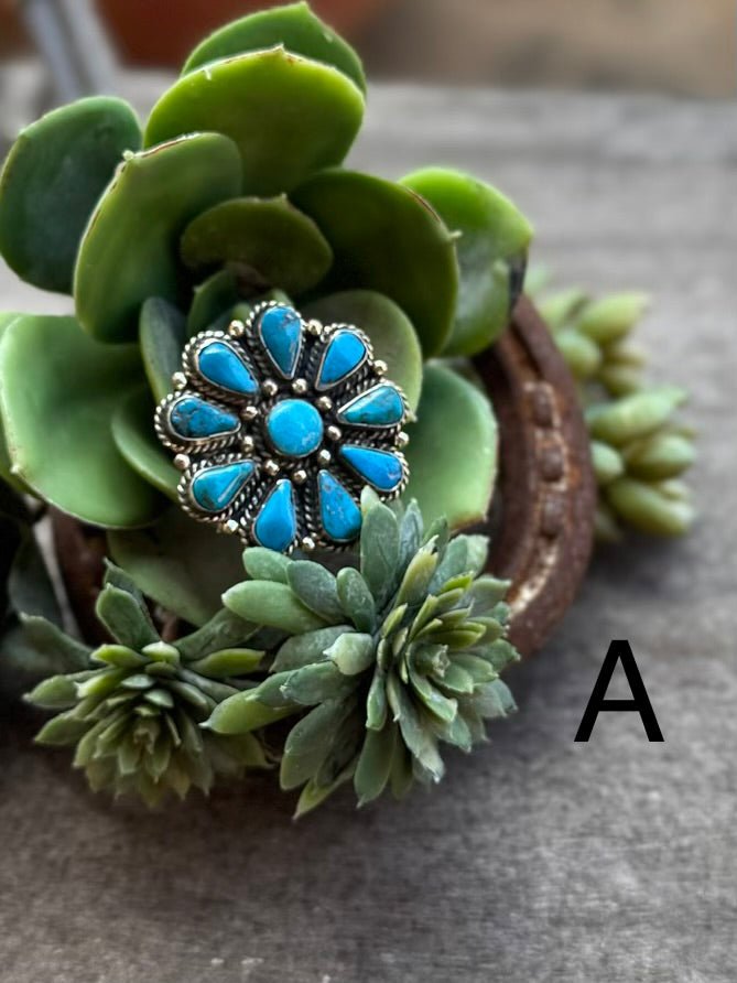 Blue KIngman Cluster Ring - Cowgirls & City Chics