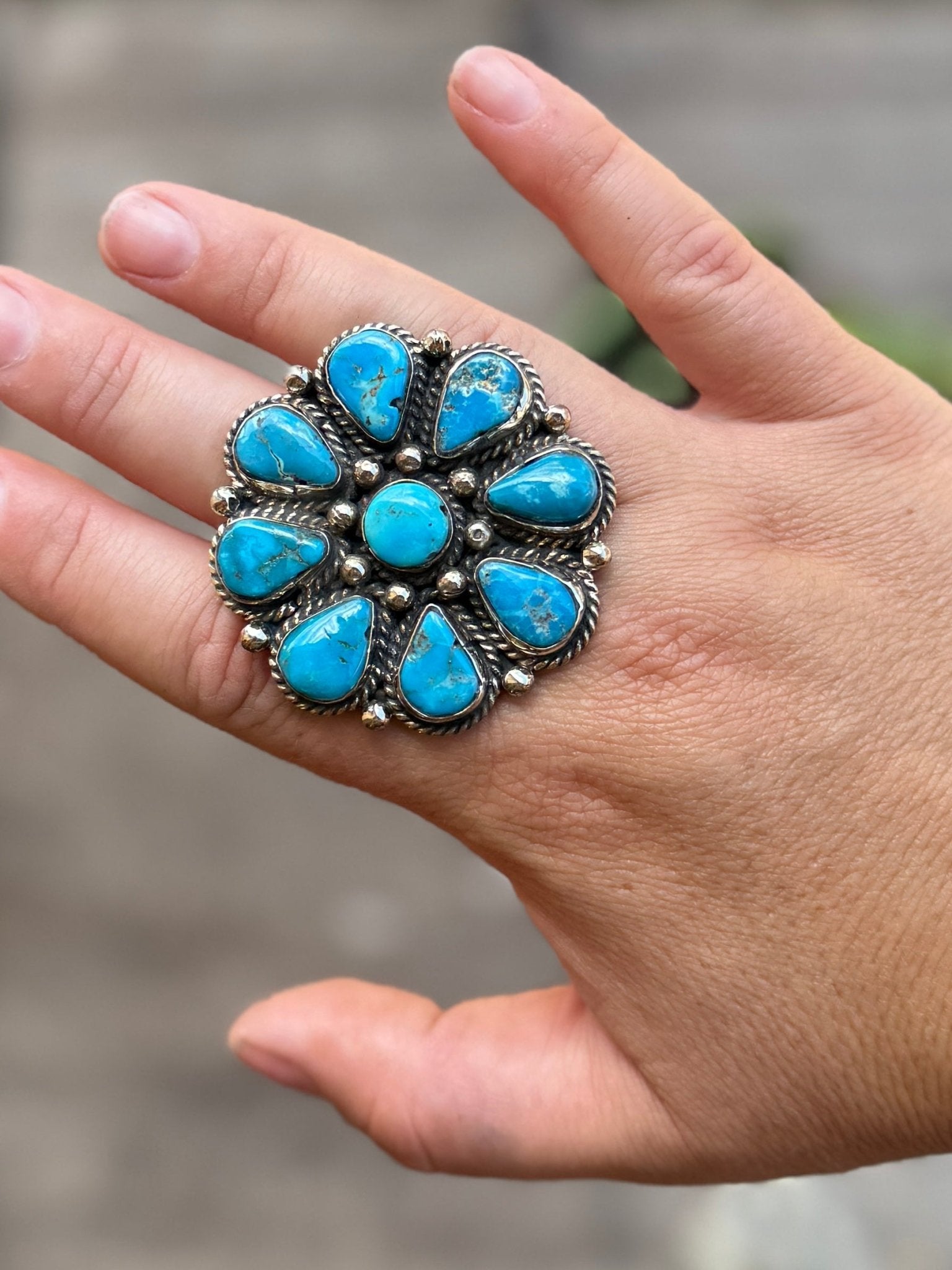 Blue KIngman Cluster Ring - Cowgirls & City Chics