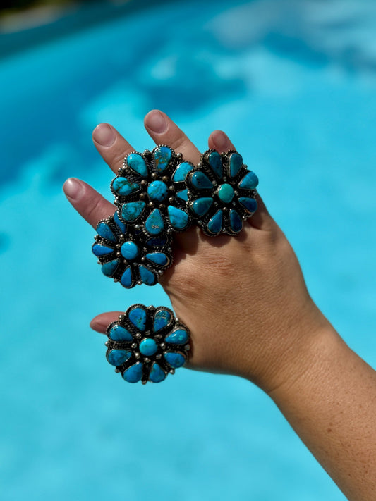 Blue KIngman Cluster Ring - Cowgirls & City Chics