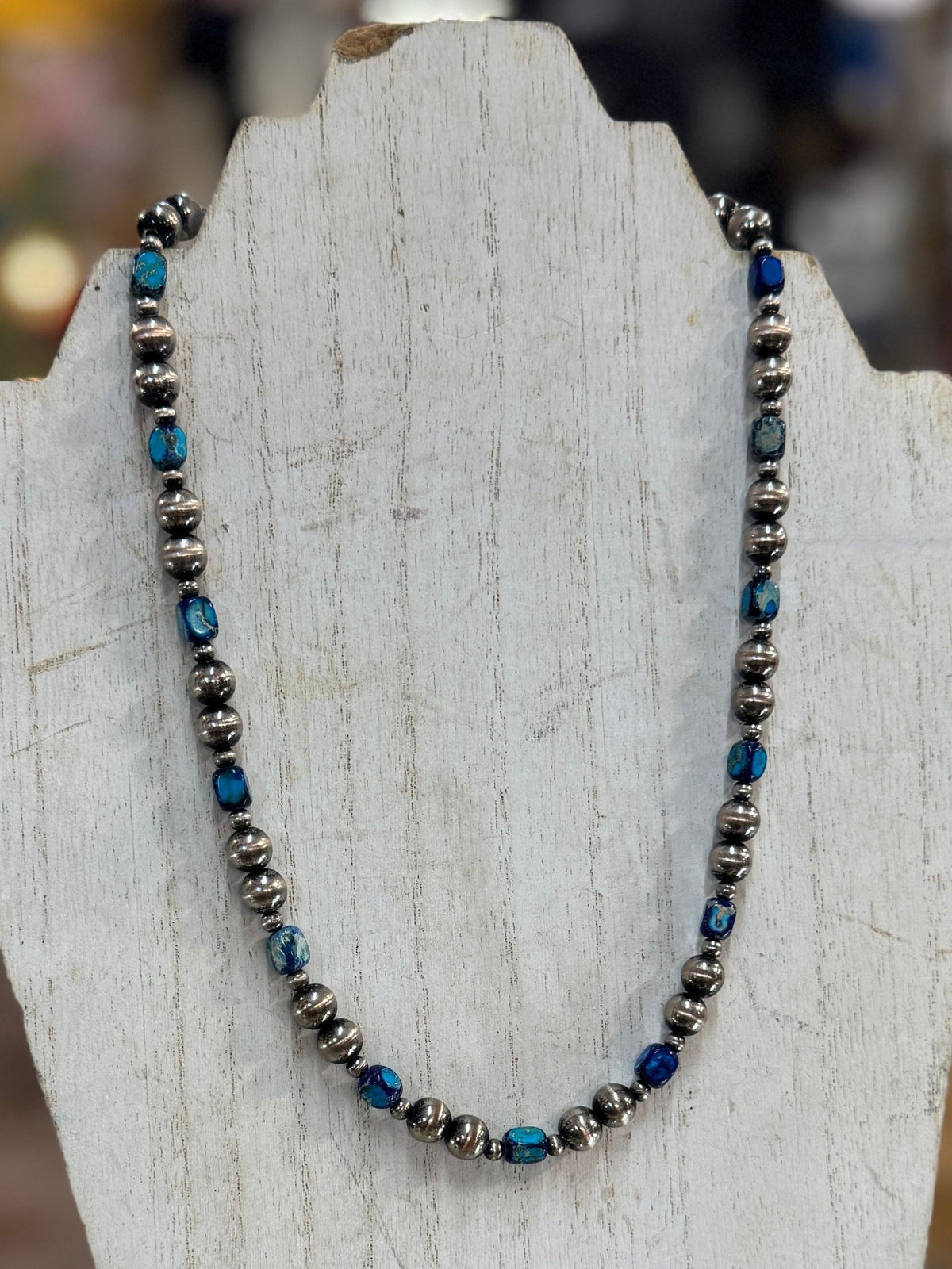 Blue Mojave Beaded Pearl Necklace - Cowgirls & City Chics