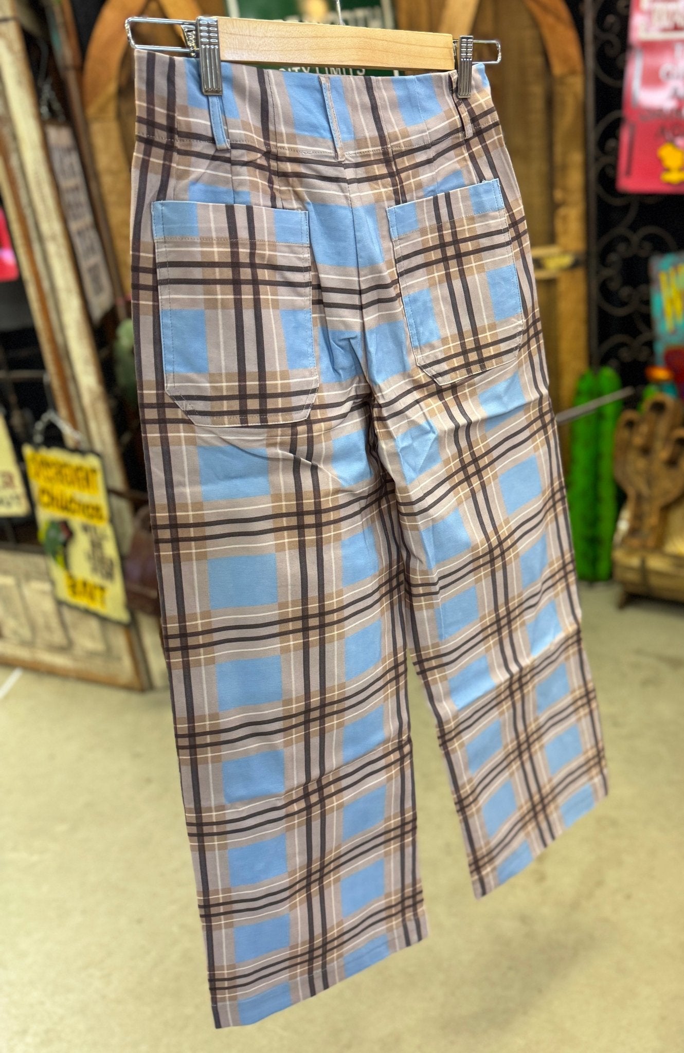Blue Plaid Pants - Cowgirls & City Chics