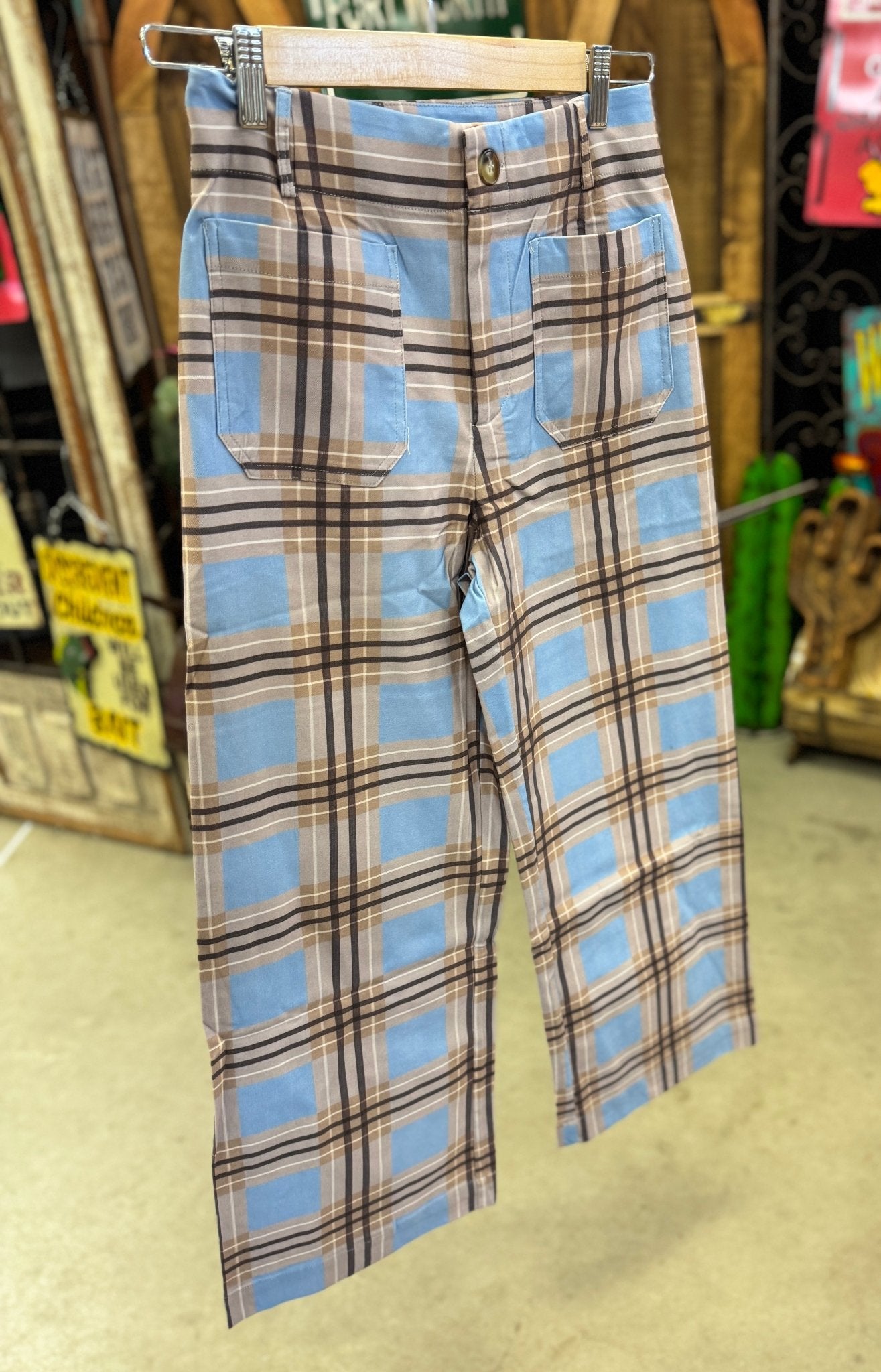 Blue Plaid Pants - Cowgirls & City Chics