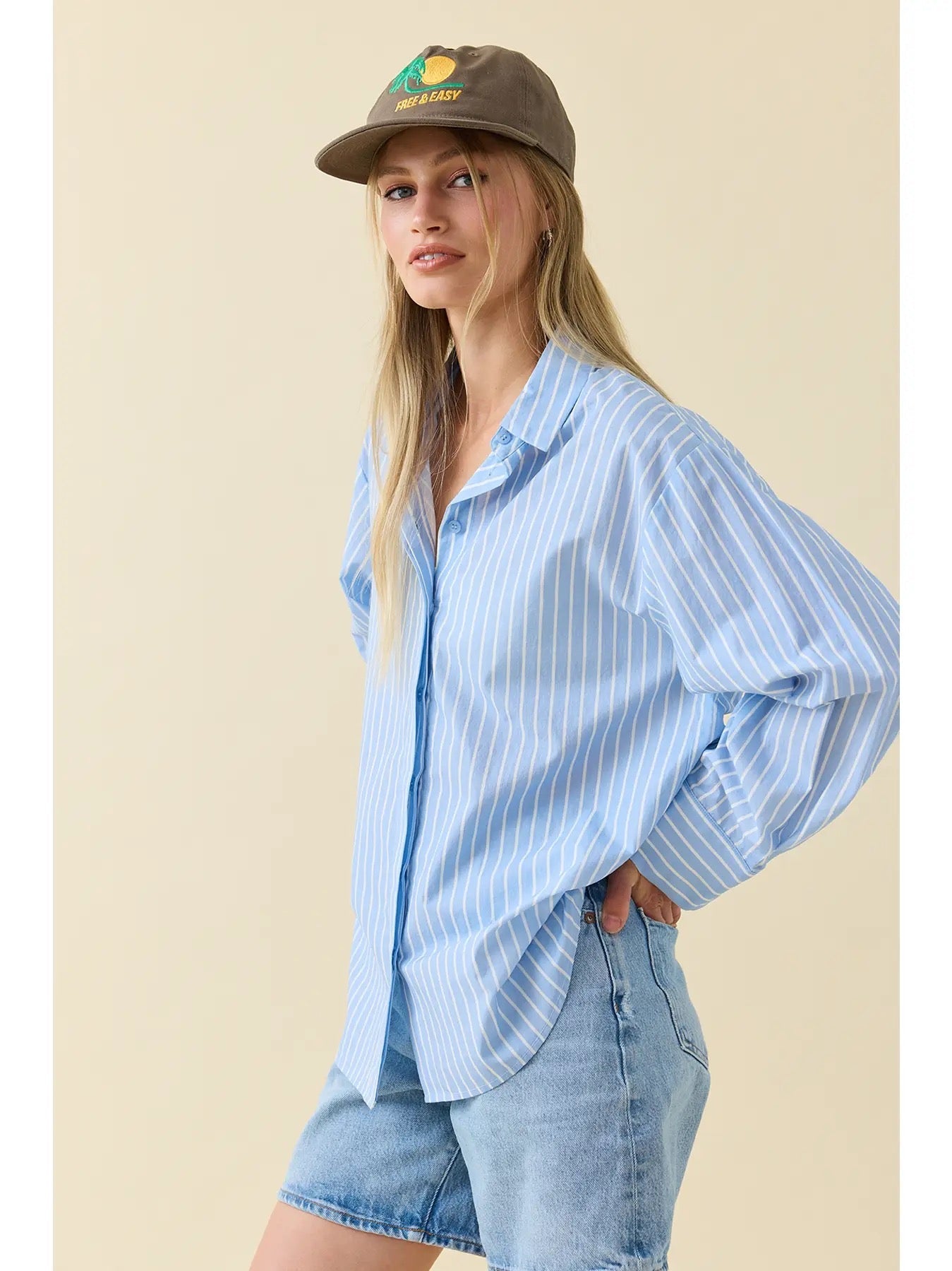 Blue Stripe Long Sleeve - Cowgirls & City Chics
