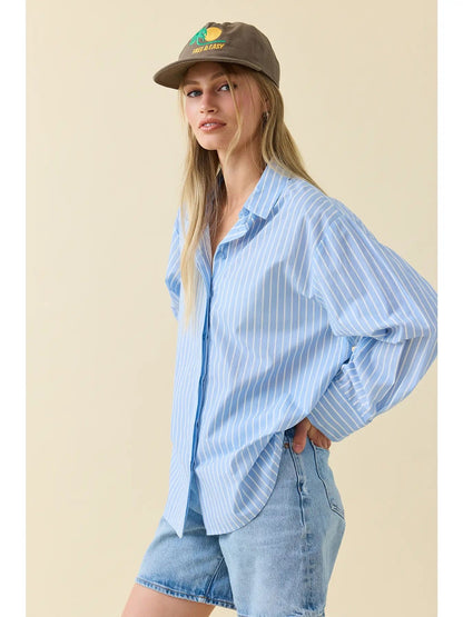 Blue Stripe Long Sleeve - Cowgirls & City Chics