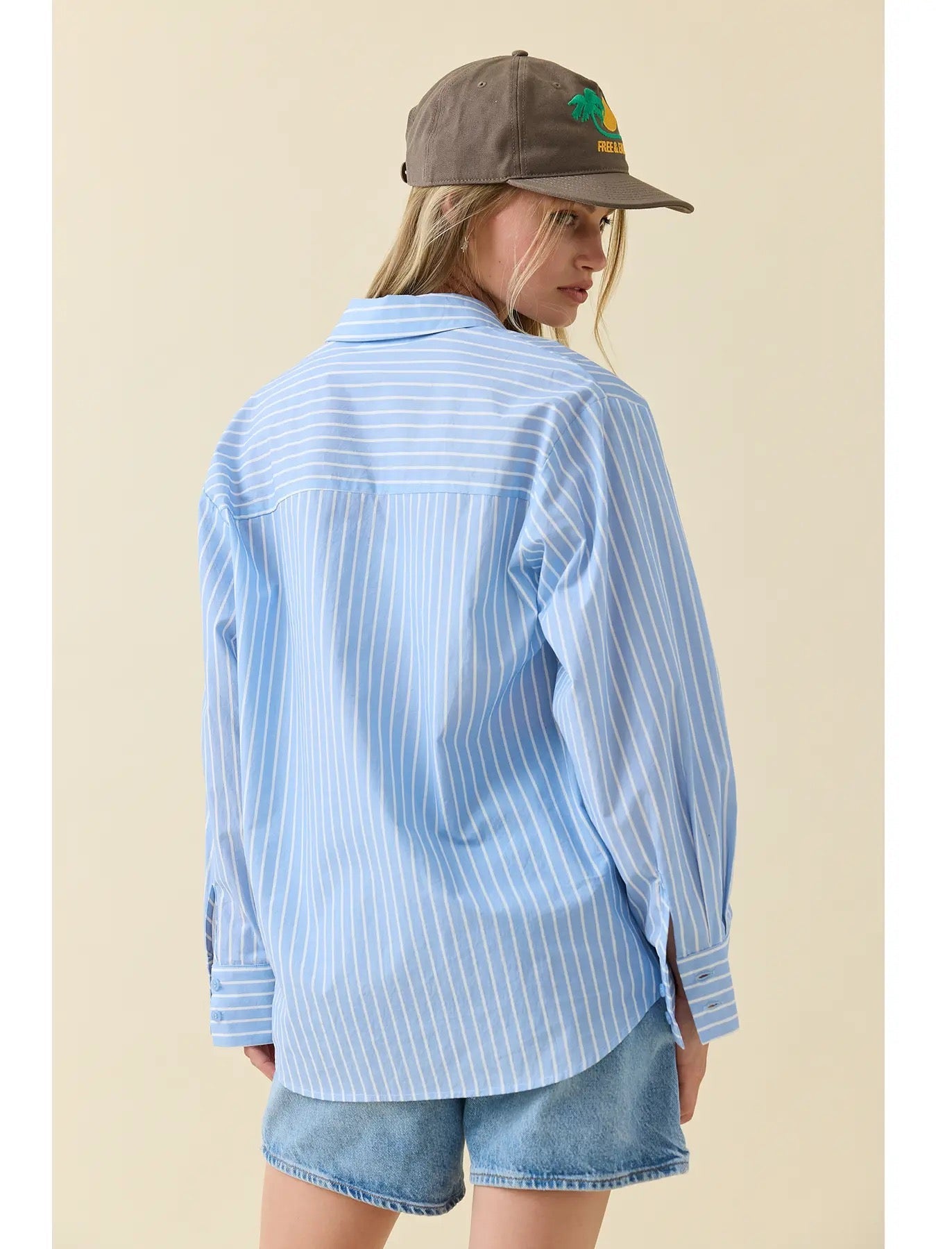 Blue Stripe Long Sleeve - Cowgirls & City Chics